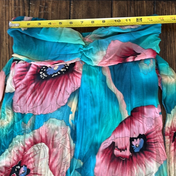 EUC Xhilaration turquoise floral maxi dress - Picture 7 of 10